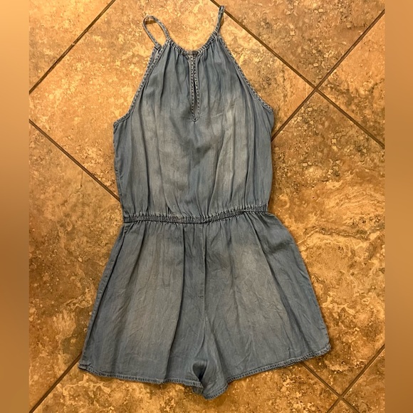 Mossimo Supply Co. Lightweight Denim-like Shorts Romper - Picture 9 of 14